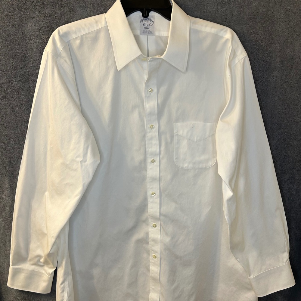 Brooks Brothers Regent Non-Iron White Supima Cotton Dress Shirt 17-33 Mens